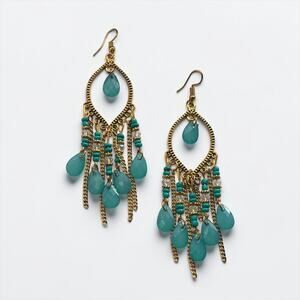 Bohemian Antique Gold Water Drop Tassel Earrings